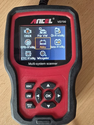 Ancel VD700 OBD2 Diagnosegerät WW-SEAT-Skoda-Volkswagen-Batterie anlernen + registrieren-Service