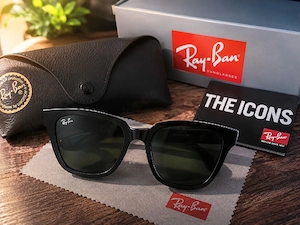 Ray-Ban Sonnenbrille schwarz   inkl. Etui, Box & Zubehör