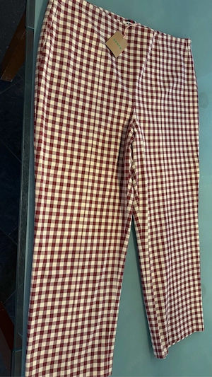 NEU mit Etikett: BODEN 7 8 Hose Gr. 48 (UK 22) rot-weiß Vichy-Kar