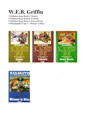 Sammlung 4 BändeW. E. B. Griffin (u.a. Green Berets )