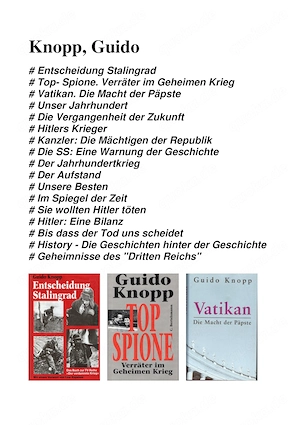 Sammlung 17 Bände (Konvolut) Guido Knopp (u.a. Kanzler: Die Mächtigen der Republik)