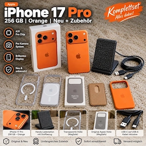 iPhone 17 Pro 256 GB   Orange | Neu + umfangreiches Zubehör