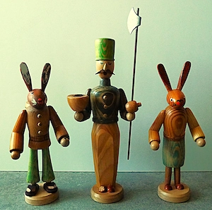 Konvolut Holzfiguren Hase Soldat Erzgebirge 60er Unikat Rarität sammeln rar TOP!