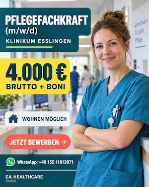 Pflegefachkraft (m w d)   4.000   brutto + Boni | Esslingen
