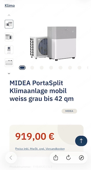 Midea Split Mobile Klimaanlage 