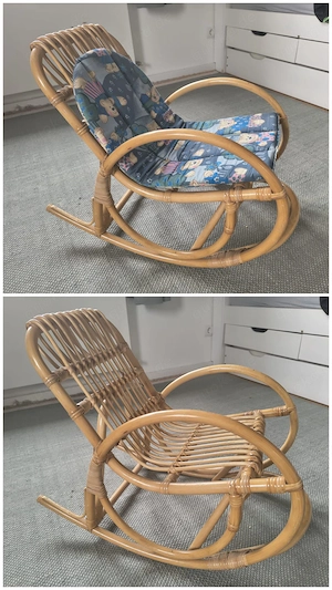 Kinderschaukelstuhl aus Rattan abzugeben