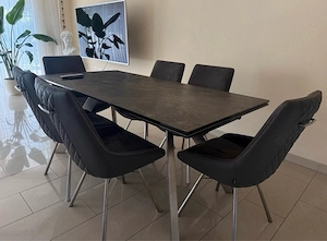 Großer Esstisch mit 6 Stühlen   elegantes Esszimmer-Set