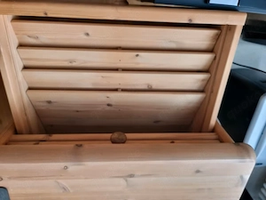 Schreibtisch Massivholz gross - 225 cm plus Schrank Bild 4