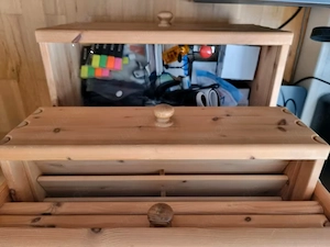 Schreibtisch Massivholz gross - 225 cm plus Schrank Bild 2