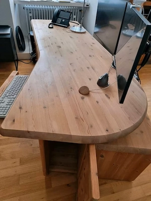 Schreibtisch Massivholz gross - 225 cm plus Schrank Bild 5