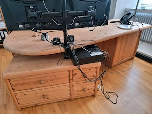 Schreibtisch Massivholz gross - 225 cm plus Schrank Bild 8