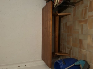 Gartengarnitur massiv Holz, gebraucht, Gartentisch + 2 Sitzbänke 