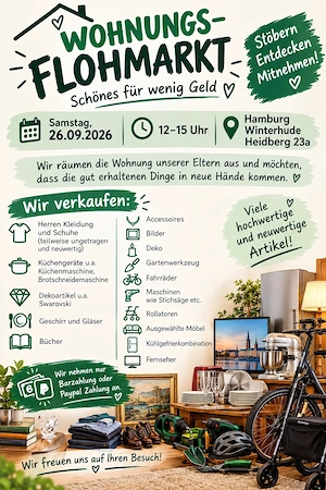 Wohnungsflohmarkt in HH Winterhude - ALLES DARF RAUS!