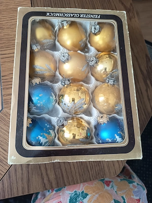 DDR Christbaumschmuck aus Glas   12-teilig in OVP (Vintage)