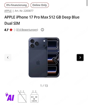 iPhone 17 Pro Max 512GB Deep Blue