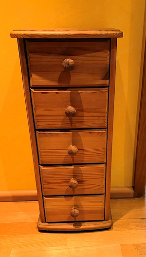 Kleine Massivholz-Kommode mit 5 Schubladen   Landhausstil