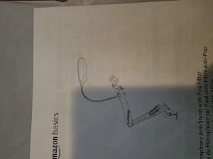 Amazon Basics Mikrofonständer Schwenkarm Tischklemme   neu