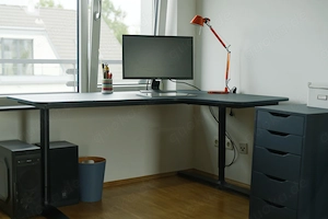  IKEA Eck-Schreibtisch 160x(60-110)x73 - blau