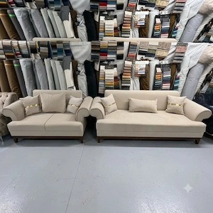 Modernes Sofa-Set Beige (3-Sitzer + 2-Sitzer)   Sofastil Berlin