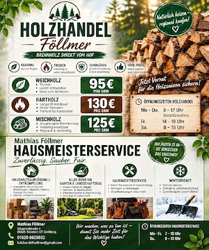 Brennholz direkt vom Hof   trocken, regional & faire Preise 