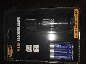 GLOBUS LED Taschenlampen 2er-Set mit Batterien   neu