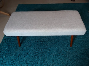 Sitzbank 91 cm   guter Zustand - Weiß - Schafswolle. Bild 3