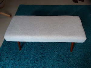 Sitzbank 91 cm   guter Zustand - Weiß - Schafswolle. Bild 6