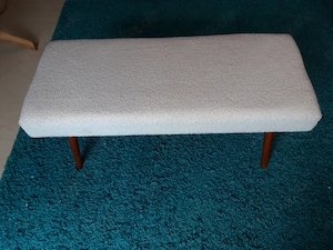 Sitzbank 91 cm   guter Zustand - Weiß - Schafswolle. Bild 5