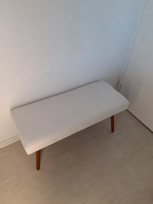 Sitzbank 91 cm   guter Zustand - Weiß - Schafswolle.