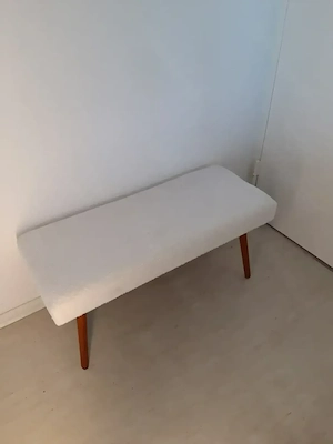 Sitzbank 91 cm   guter Zustand - Weiß - Schafswolle. Bild 2