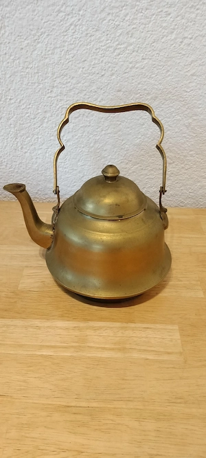Teekanne Messing antik sehr gut erhalten