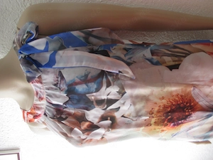 NEU Aquarell Rosen Blumen Blüten Seiden- Chiffon Ärmelloses Midi Kleid SELECTION by S.Oliver Pastell