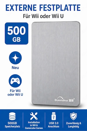 Wii Festplatte 500GB | NEU!