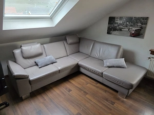 Echtledercouch grau, NEUPREIS 3.550, 2024