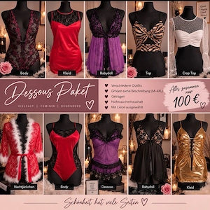 Edles Dessous-Set in Bordeaux Rot   Komplettset
