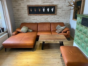 Ledercouch Sofa cognacfarben Couch echtleder 