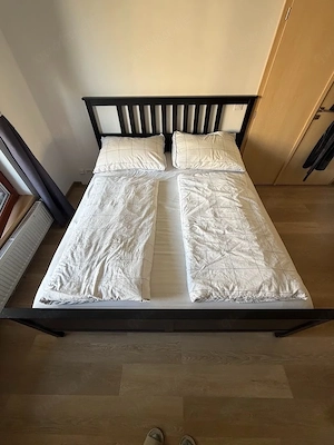 IKEA Hemnes Bett 180x200 Schwarz +Lattenrost zwei Kommoden