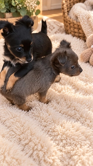    Langhaarige Russische Toy Terrier Welpen suchen liebevolle Familien
