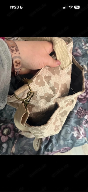 Beige blumen Handtasche 