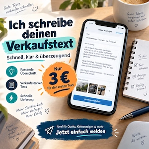 Ich schreibe deinen Verkaufstext   erster Text nur 3  