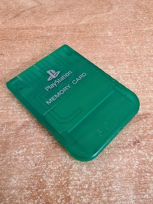 Original Sony PS1 Playstation Memory Card SCPH-1020 Green Transparent Bild 3