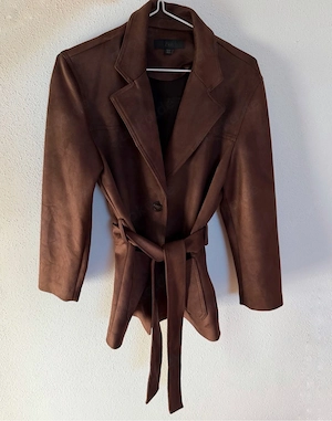 ZARA Damenblazer Gr. S   Braun   Wildlederoptik mit Gürtel   ungetragen