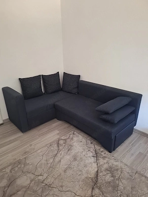 Ecksofa mit Schlaffunktion und Bettkasten dunkelblau B H T: ca. 191x87x142 cm