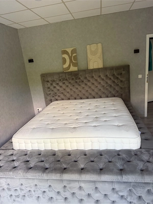     Elara Boxspringbett 180x200 cm Grau inkl. Matratze   Sehr guter Zustand