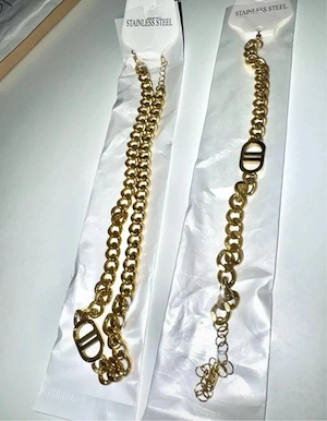 Set Armband und Kette gold 