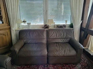 Rarität! 2 x Hochwertiges 2-Sitzer Sofa Leder Couch echt Büffelleder, zerlegbar. TOP Zustand! Bild 5