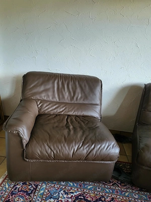 Rarität! 2 x Hochwertiges 2-Sitzer Sofa Leder Couch echt Büffelleder, zerlegbar. TOP Zustand! Bild 4