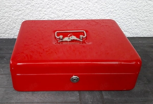 Geldkassette-Kasse-abschließbar mit Münzzahlbrett 30 cm x 24 cm x 9 cm