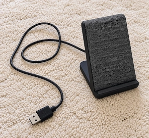 Stylische Handy-Ladestation mit Stoffbezug | Praktische Standfunktion | USB-C