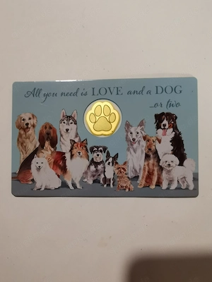 Goldmünze in Coincard "Hunde" 1 1000 oz 999er Feingold, nur 50.000 Stück!